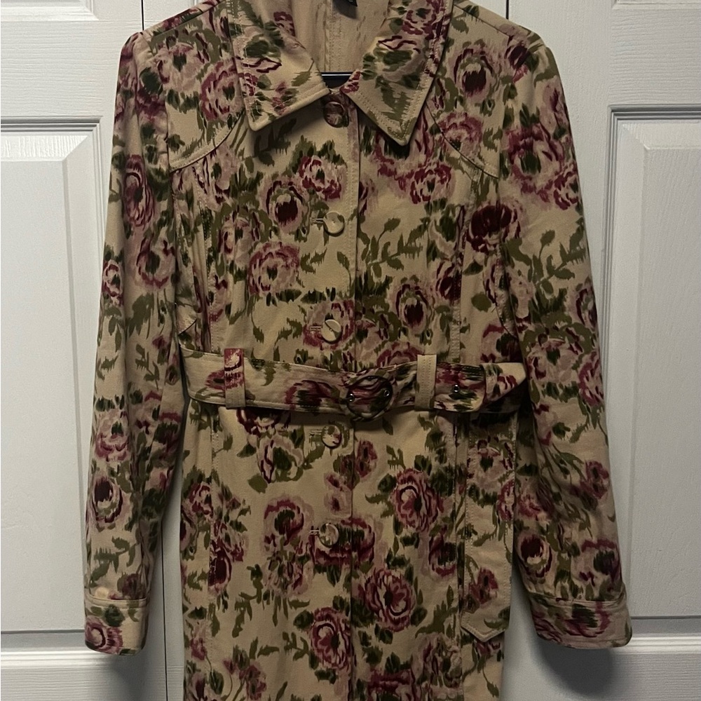 Madison Studio Floral Short Trench Coat